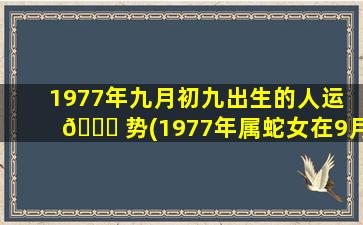 1977年九月初九出生的人运 🐘 势(1977年属蛇女在9月份的运势)